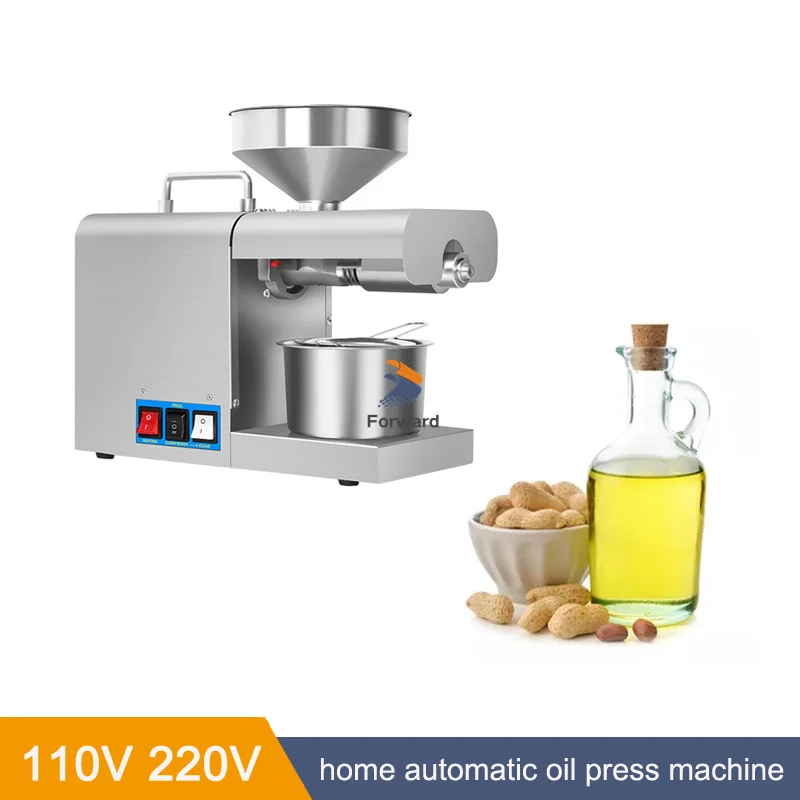 820W Oil Press Machine Automatic Electric Oil Presser Hot Cold Stainless Steel Oil Extractor Expeller for Flax Peanut Sesame 