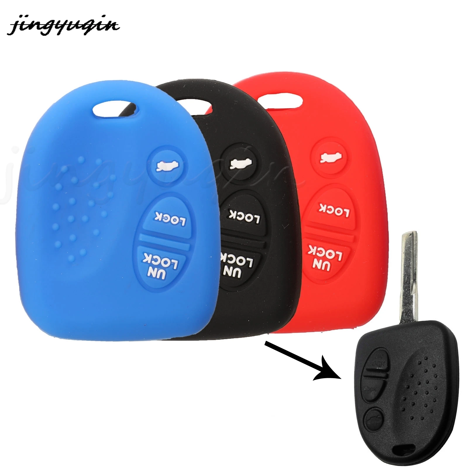 jingyuqin 3BTN Remote Coloful Silicone Car Key Cover Case For Holden Commodore Wh Wk Wl Vs Vt Vx Vy Vz For Chevrolet Protection