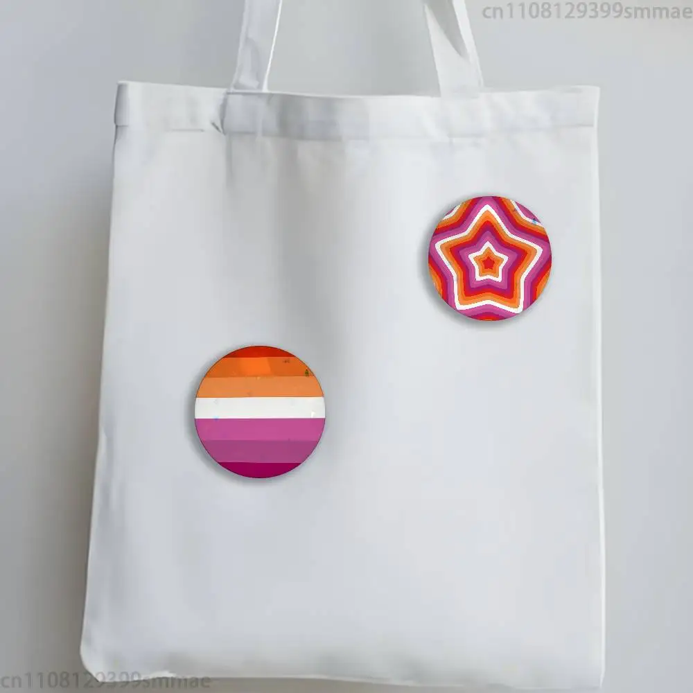 Lgbtq Flags Lesbian 25mm 75mm 44mm 58mm 32m Brooches Badges Pins for Accessories