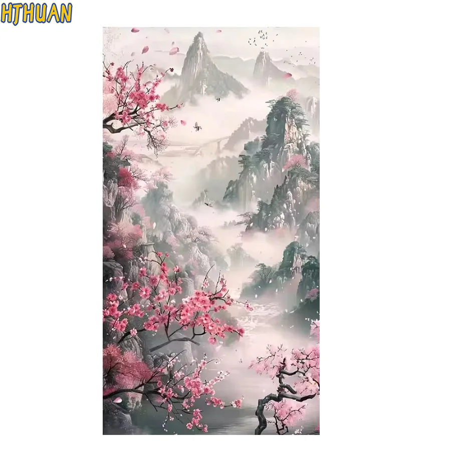 

Алмазная вышивка Абстрактное искусство; туман с цветком сливы Современный декор мозаика Алмазная вышивка крестиком алмазная живопись полная квадратная/круглая.