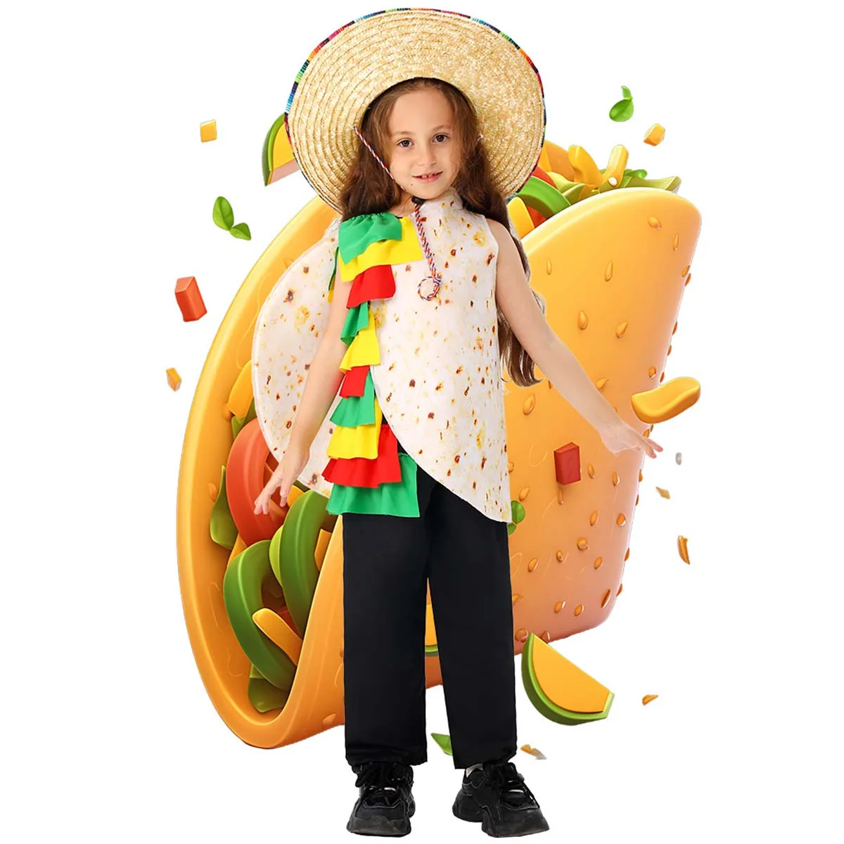 Kid Halloween Carnival Party Fancy Food Mexican Taco Costume