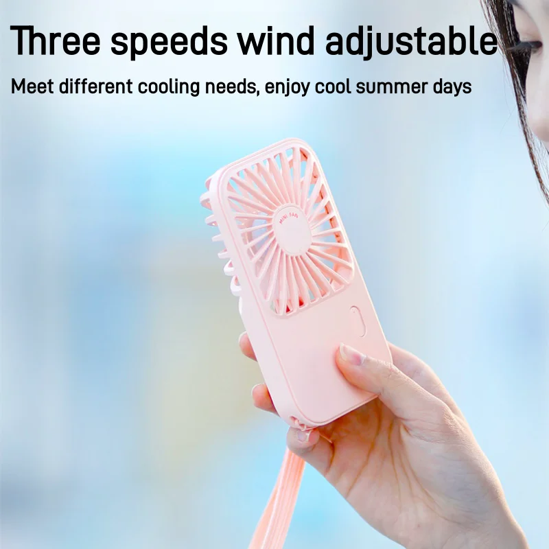 Summer Mini Fan Portable 1200mAh Charging USB Handheld Fan Student Outdoor Fan Three Gear Adjustable Desktop Fan Hand Air Cooler