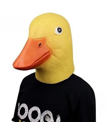 قناع البط اللاتكس قناع الرقص البطة الصفراء الصغيرة قناع الهالوين على شكل حيوان غطاء رأس الأوز دعائم تنكرية