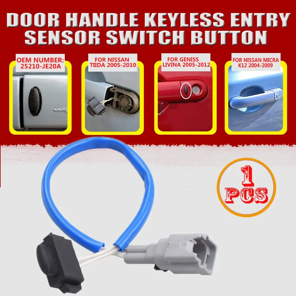 New Outside Door Pull Handle Smart Keyless Sensor Button Cable Switch For Nissan Tiida 2005-2010 Geniss Livina 2005-2012 Micra