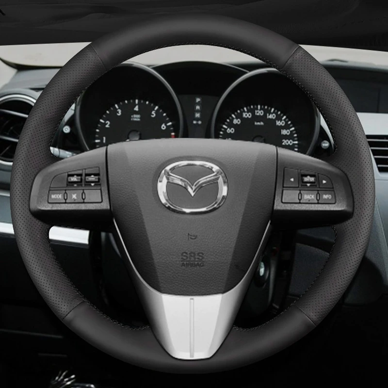 

Изготовленный на заказ плетеный чехол на руль автомобиля, дышащая натуральная кожа, 100% подходит для MAZDA 3 2011-2015 CX-7 CX-9 Mazda 5 2011 2012 2013