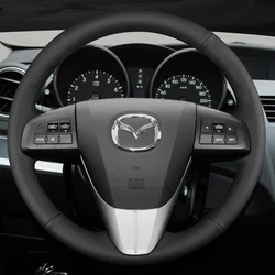 Custom Car Steering Wheel Braid Cover Breathable Genuine Leather 100% Fit For MAZDA 3 2011-2015 CX-7 CX-9 Mazda 5 2011 2012 2013