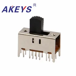 10PCS SS-43D01 4P3T-G5/G7/G9/G14  Four pole three throw 3 position slide switch 16 pin DIP type with 4 fixed pin handle heights