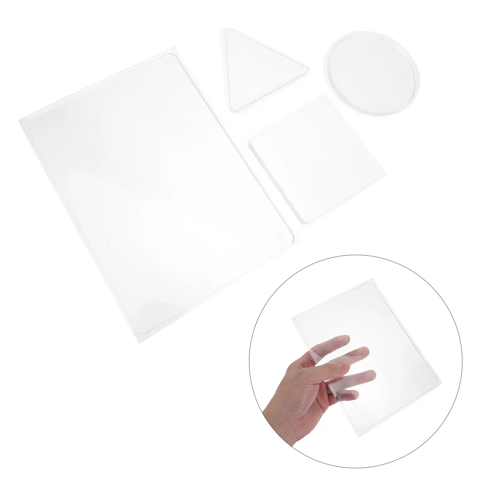 

4Pcs Kids Gel Printing Plates Transparent Soft Reusable Gel Press Plate for Precise Art Transfer Card Making Scrapbooking