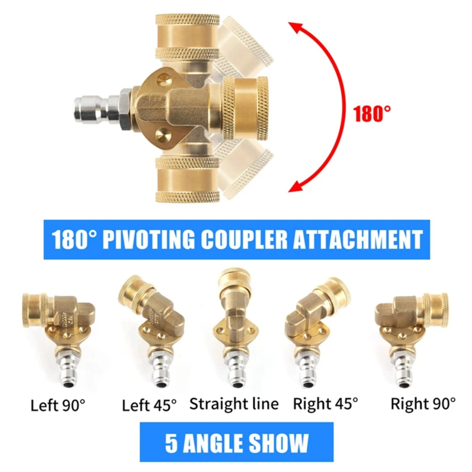 4500 PSI High Pressure Brass Coupler Kit with Quick Connect - Includes Rinse Jet Tips