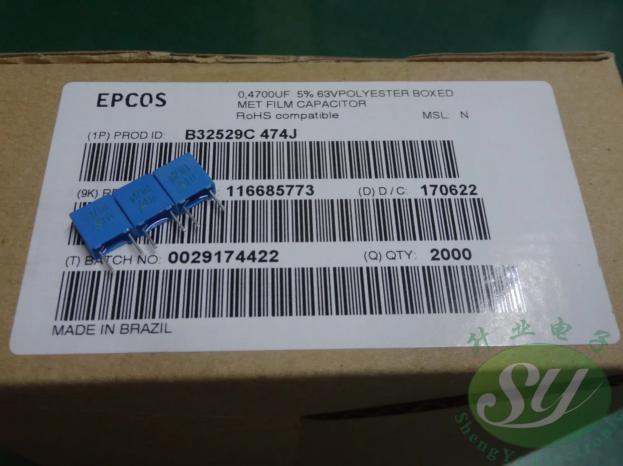 

50pcs/lot Original EPCOS B32529 Series P:5MM Metallized Polyester Film Capacitors Fever Capacitor free shipping