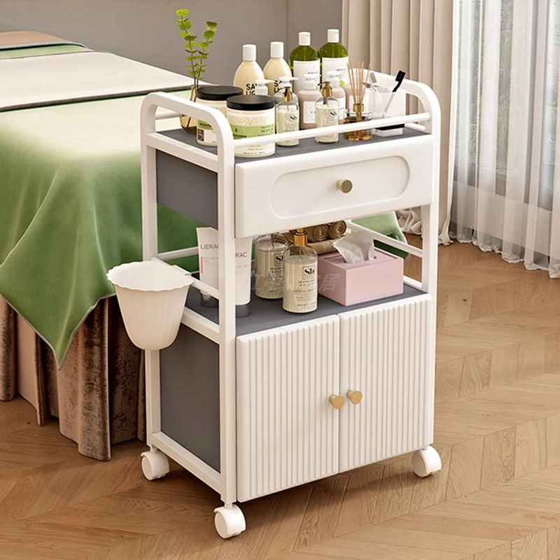 

Japanese Style Nail Salon Trolley Barber Shop Storable Originality Trolley Multifunctional Modern Furniture Skjuta En Vagn HBSC