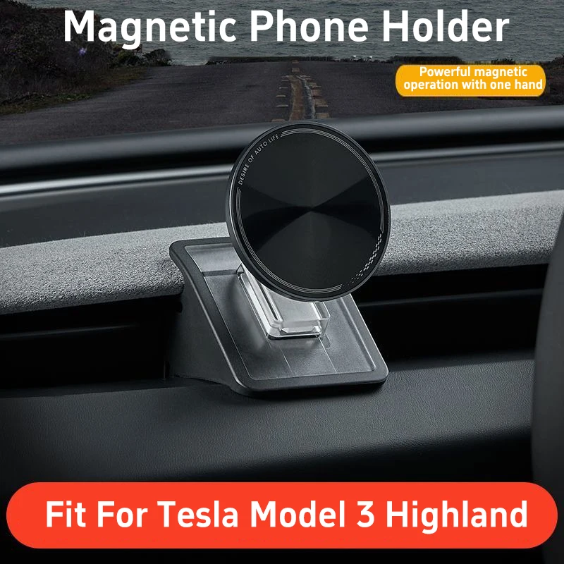 Uchwyt magnetyczny na telefon Tesla Model 3 Highland 2024 do iphone 15 14 13 series, akcesoria Tesla Model 3