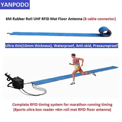 Yanpodo Long range 1-35m Integrated UHF RFID Passive Timing Reader for Marathon Sport with Roll Ground Mat Antenn