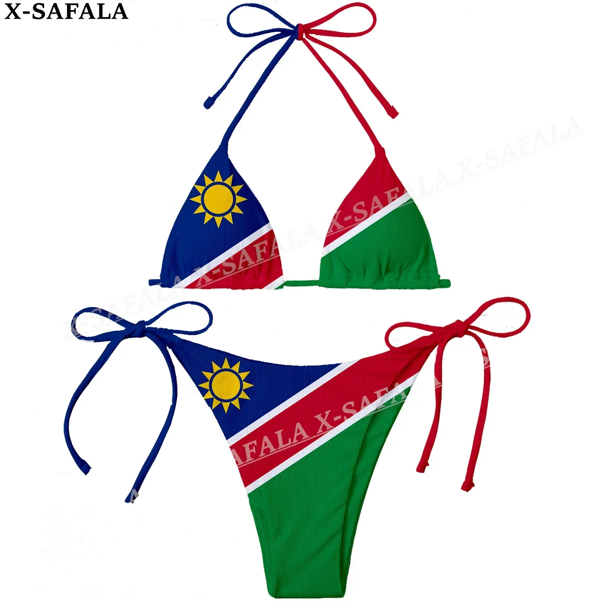 

Namibia Country Flag 3D Print Women Micro Sexy Bikini Bra Set Summer Beachwear Sexy Beach Two Pieces Bathing Suits Swimwear