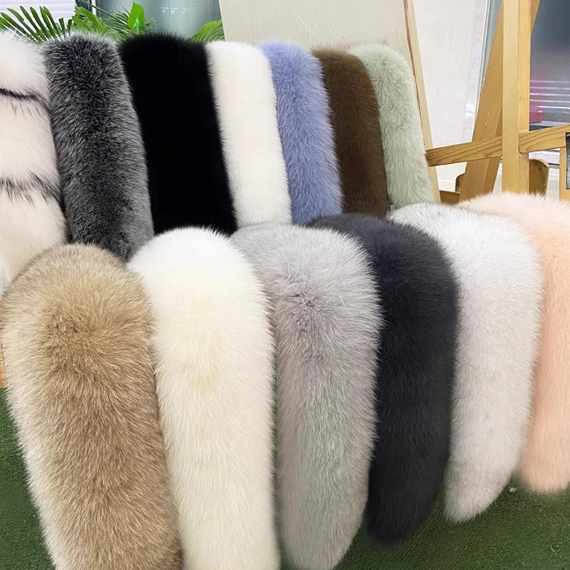 

Fox fur collar real wool single sell down coat collar super large raccoon fur real wool hat stripe universal women's bib