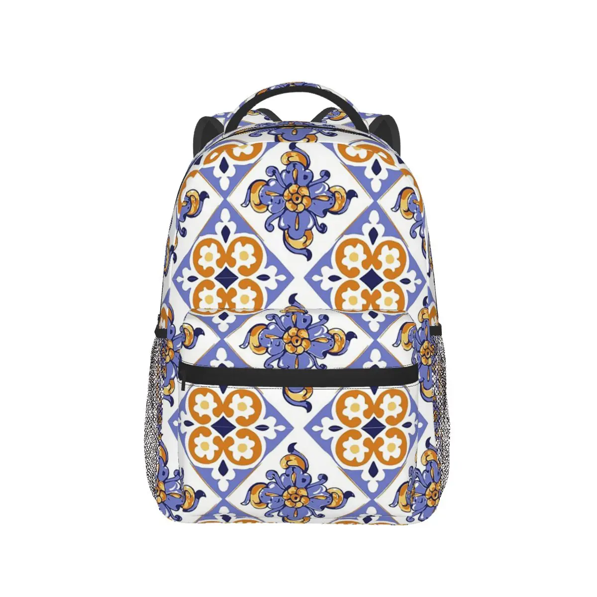 Colorful Floral Tiles Backpack Hot Sale Daypack Large Capacity Boys Girls BookBag School Bag Shoulder Bags for Men Women