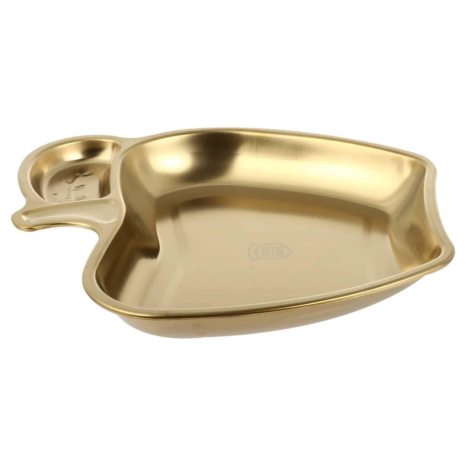 

Stainless Steel Snack Dish Double Compartment Plate Household Kitchen Restaurant Dessert Dumpling Serving Tray Pastry