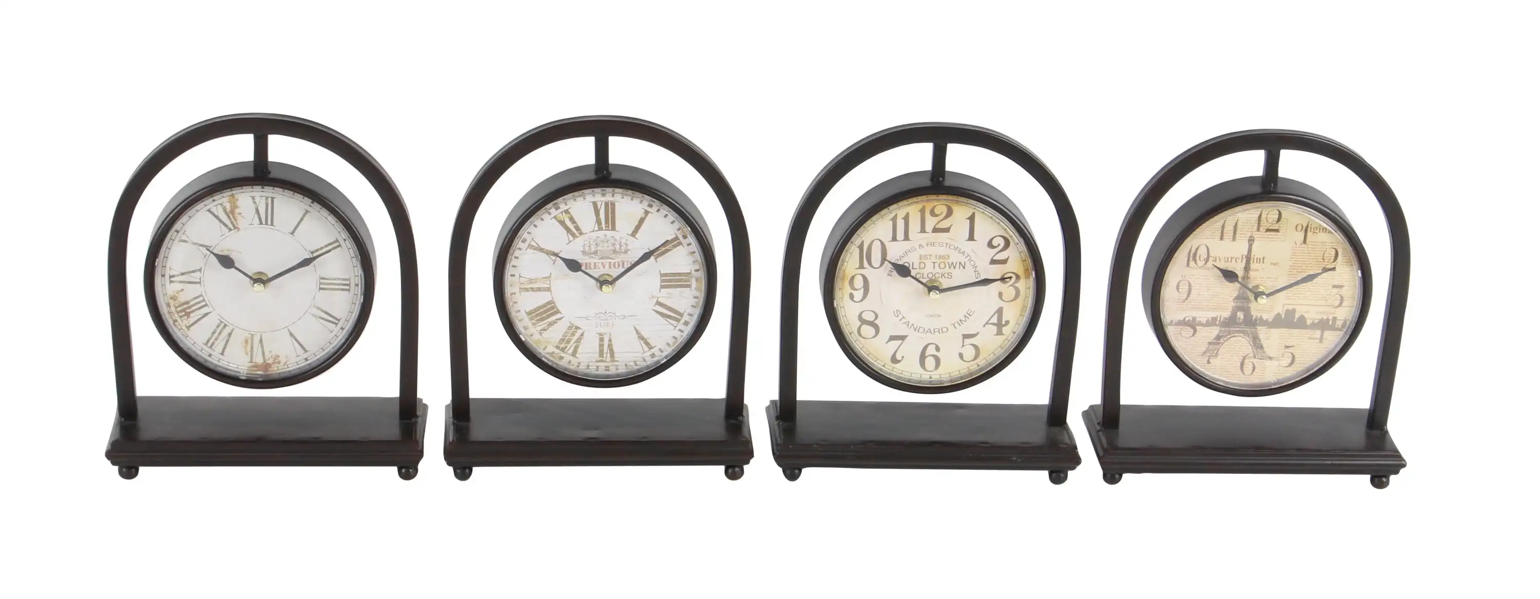 

11 Black Metal Pendulum Stand Clock, Set of 4