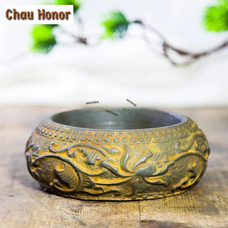 ZAEYORIA Lotus Flower Cast Iron Ashtray Creative Tobacco Smoke Odor Removal Ash Tray Household Weed Smoking Cafes Gift