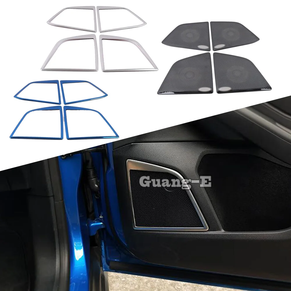 For Ford Focus 2019 2020 2021 2022 Car Inner Stick Door Audio Speak Cover Window Windshield Side Lamp Trim Moulding 4PCs