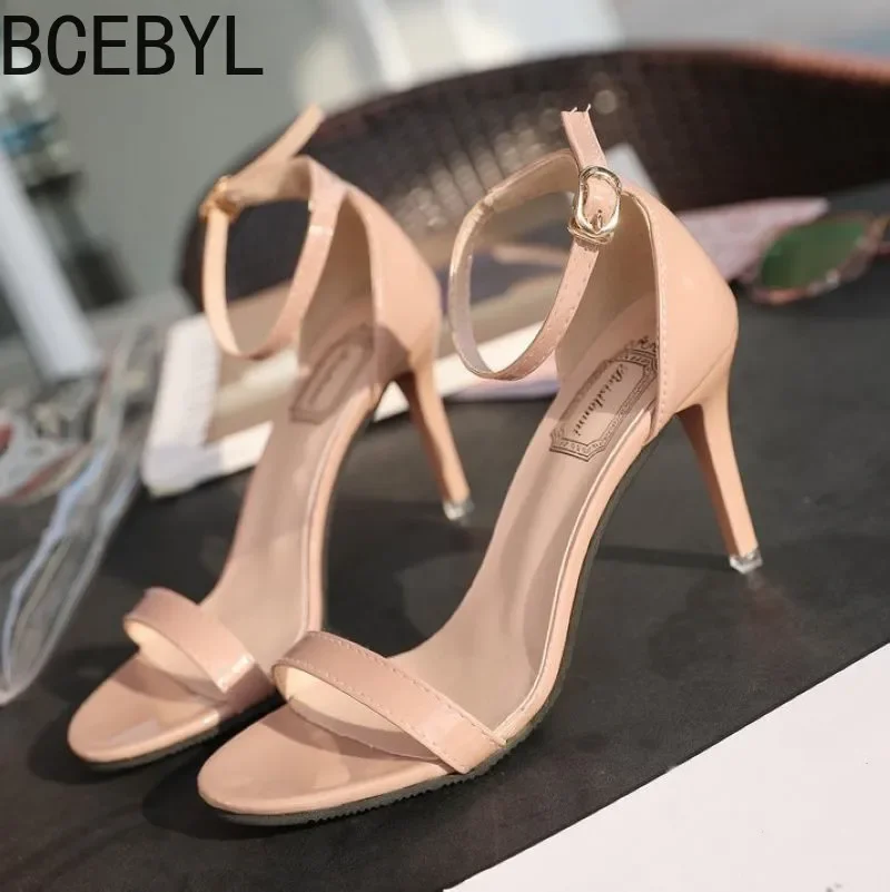 2024 Summer New Arrival Red Black Nude Open Toe Stiletto Sandals Sexy Comfortable Wedding Shoes Evening Dress Lace Up High Heels