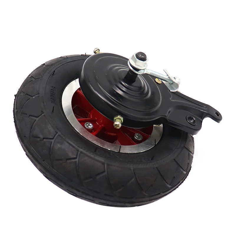 8 Inch 200x50 Electric Scooter Wheel Vehicle Pneumatic Tire Inner Tube or solid Tyre with Alloy Rim Red 4 rhizome rear pulley