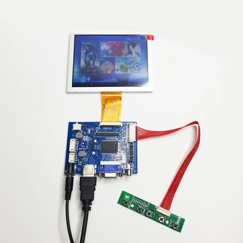 GLZLDY 5-Zoll-TFT-LCD-Display 640 x 480 ZJ050NA-08C mit HDMI VGA AV LCD-Controller-Treiberplatine funktioniert für 50-Pin TTL LCD Neu 4