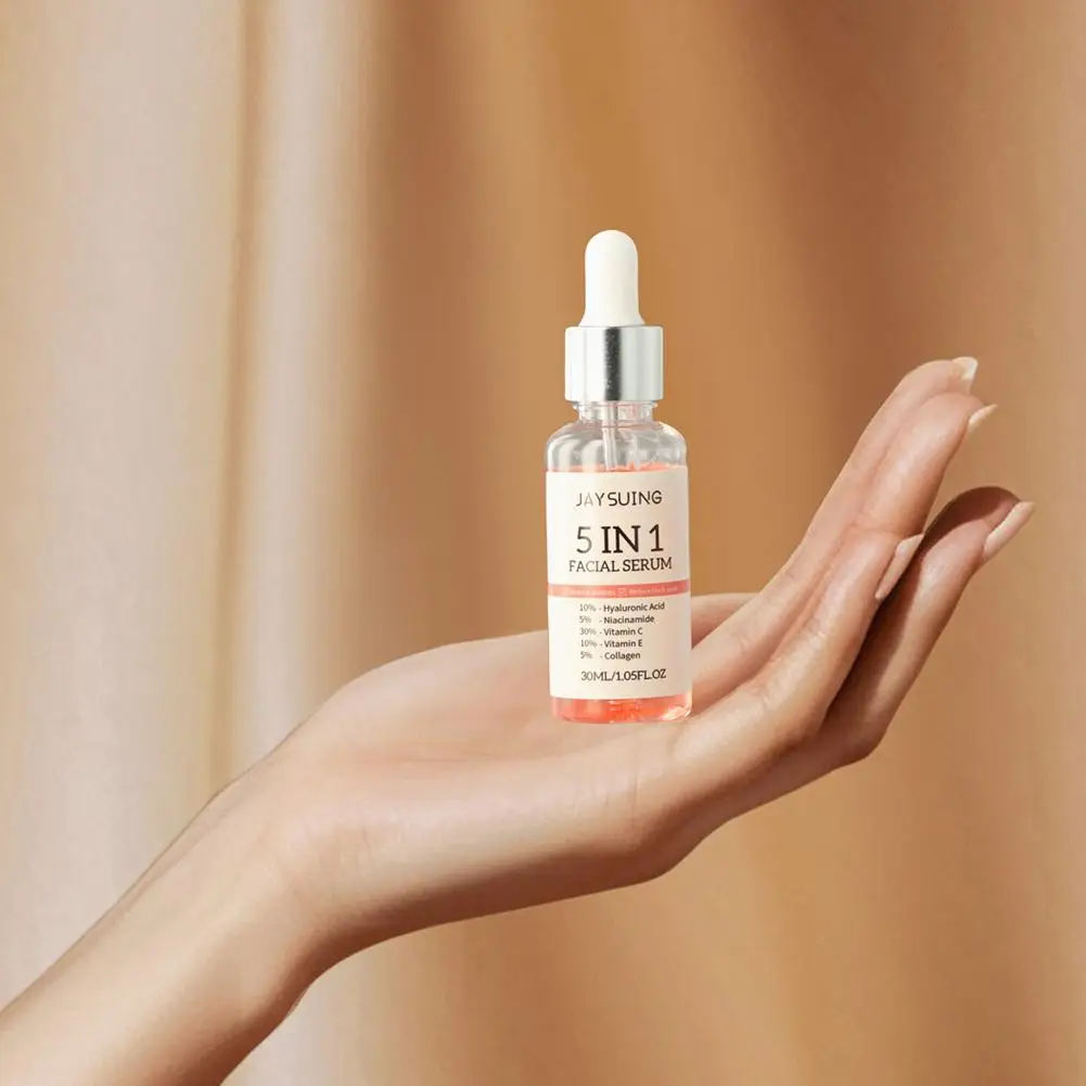 5-in-1-Gesichtsserum, 30 % Vitamin C, feuchtigkeitsspendend, aufhellend, Anti-Falten-Aging, Niacinamid, Hyaluronsäure, Gesichtsserum, Hautpflege, 30 ml – Detail 7