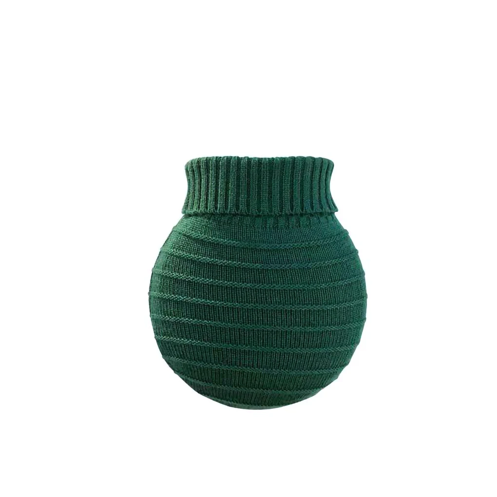 Bolsa de agua caliente para calefacción por microondas con cubierta de punto, botella cálida, calentador de manos para mujeres y niños, verde, L