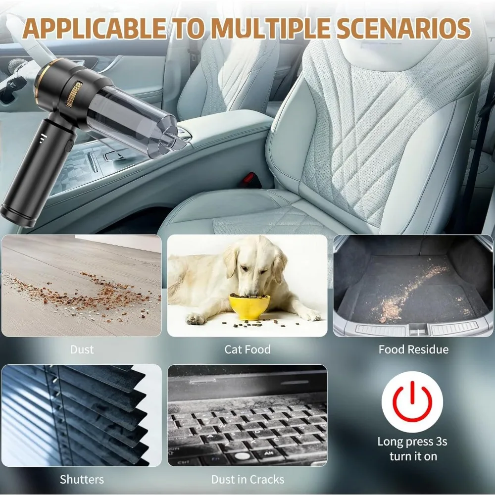 مكنسة كهربائية محمولة للسيارات، موديلات 2014-2020، قابلة لإعادة الشحن، فلتر قابل للغسل، طاقة طويلة الأمد، مناسبة لسيارات الدفع الرباعي