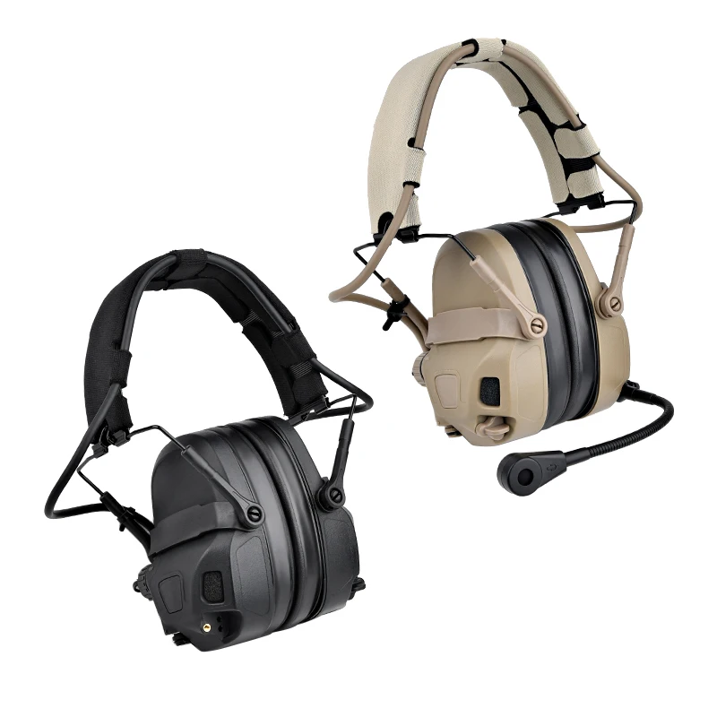 WADSN Tactical AMP Headset Black Tan Outdoor Hunting Communication Earphone Airsoft Shooting Headphones