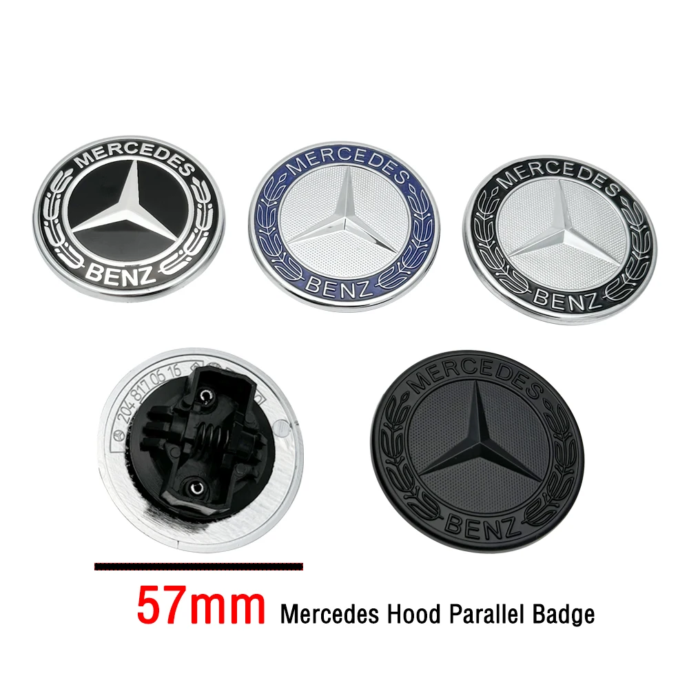 1pcs 57mm Car Front Hood Emblem Badge Bonnet Car Accessories For Mercedes Benz W204 W124 W201 W202 W212 W220 W205 GLA CLA