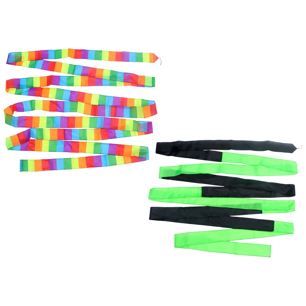 2 uds arco iris cola cometa Streamer colas coloridas prisma tela de fibra química niño para volar