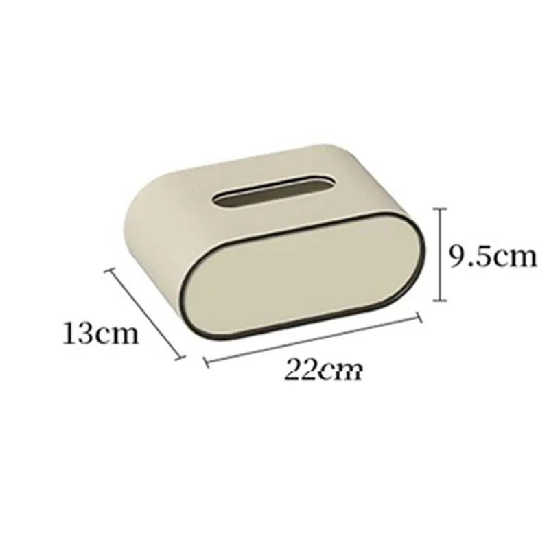 Paper Box Light Luxury High-end Living Room Creative Oval Leather Tissue Box Bedroom Desktop Napkin Storage Box Organization