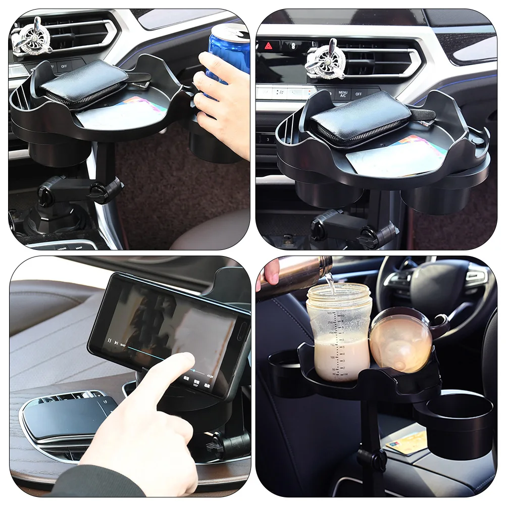 

Car Cup Holder Tray Storage Cups Keys Phone Multiple Angle Adjustable Fits Most Cars Easy Install Durability Plastic Car