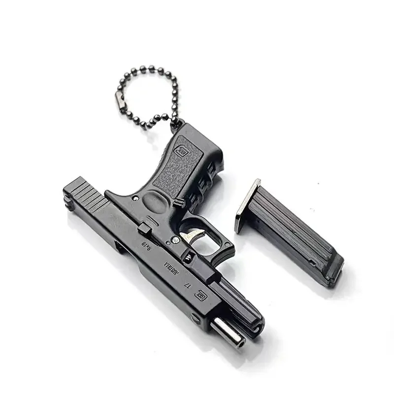 1:3 G17 Mini Pistol Model Metal Detachable DIY Semi-alloy Keychain Toy Gun Bag Pendant Ornaments Children\'s Toy