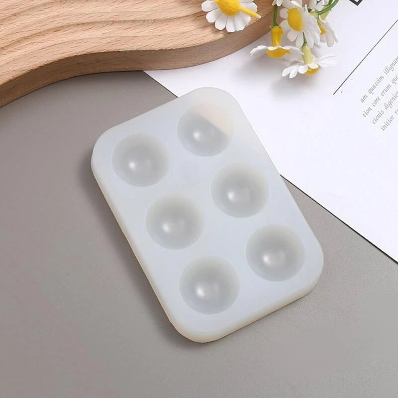 

91AC Paint Palette Resin Mold Artist Paint Palette Epoxy Mold 6-Gird Round DIY Paint Tray Silicone Epoxy Mould for Kid