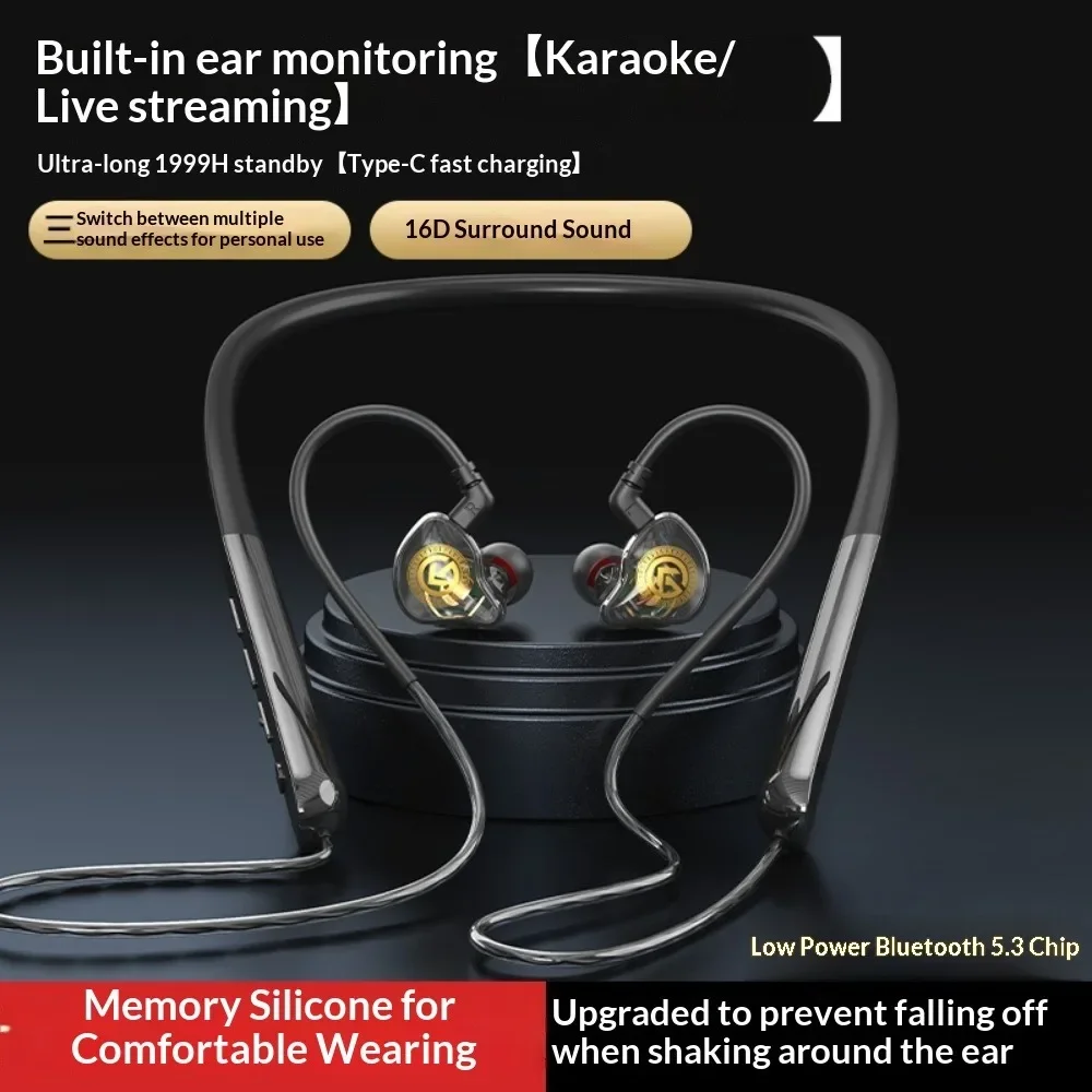 High Appearance Value Neck-hung Bluetooth Headphones 2025 New Model Noise Cancellation Ultra-Long Battery Life Comfortable Weari