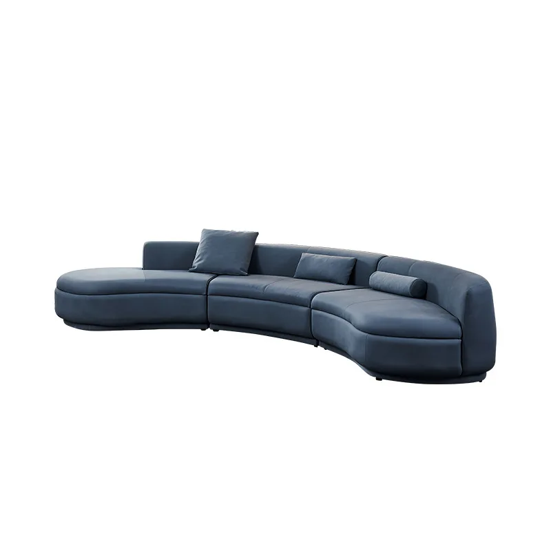 

Leisure light luxury curved fabric sofa office reception simple modern creative leather sofa