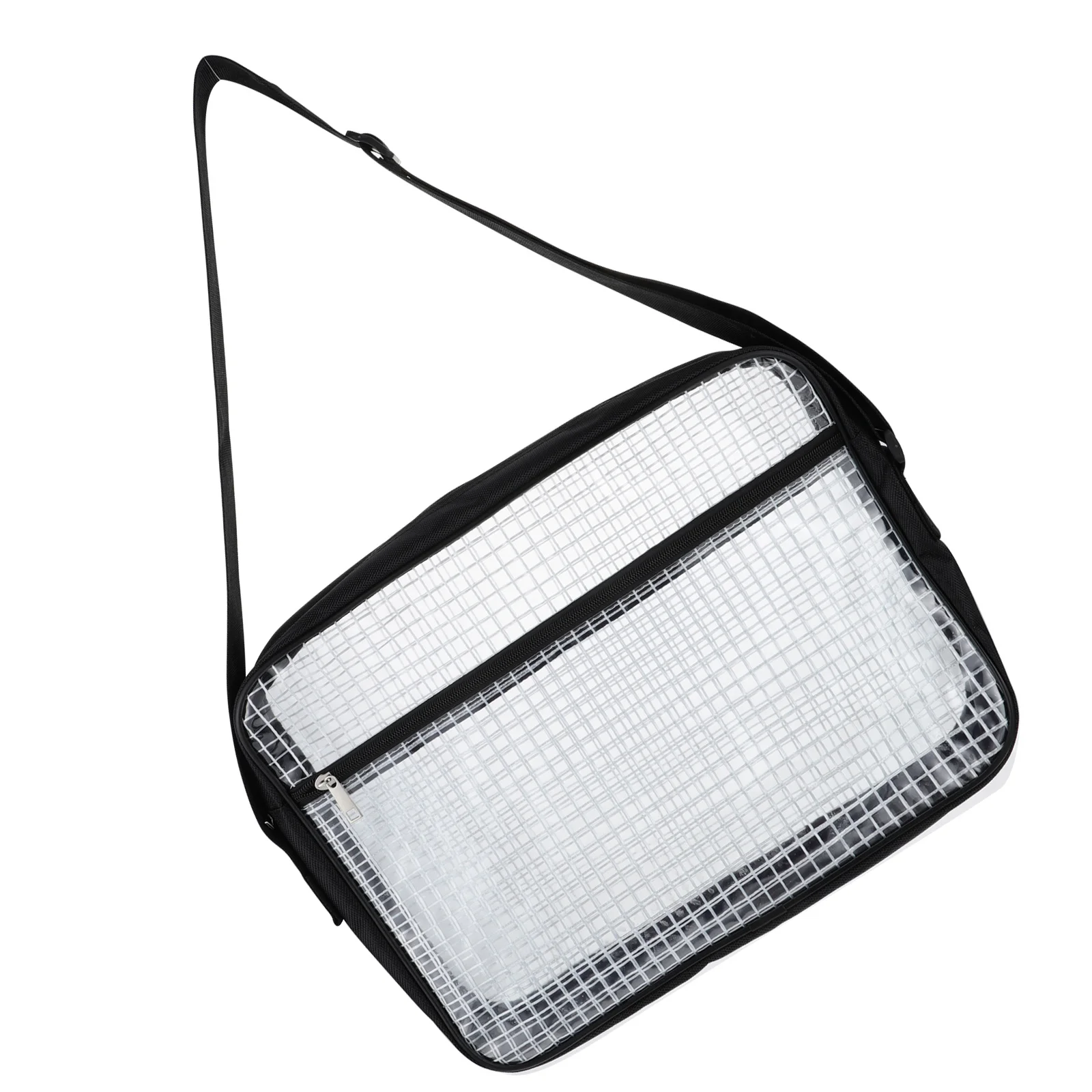 

Large Transparent Mesh Crossbody Bag PVC Anti-Static Tool Storage Pouch for Going Out Travel Daily Use Fashion One-Shoulder