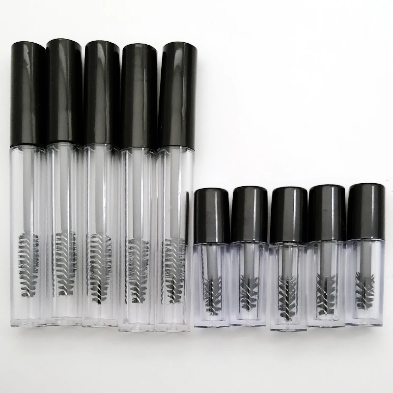 2/5/8/10 Pcs 3/10ml Empty Clear Mascara Tube Liquid Bottle Sample Small Sample Makeup Container with Leak Proof Inner Cap