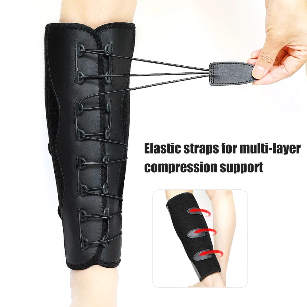 1/2/4Pcs Calf Compression Brace with Bungee Cord System,Adjustable Hook & Loop Shin Wrap,SBR Material Leg Stabilizer for Running