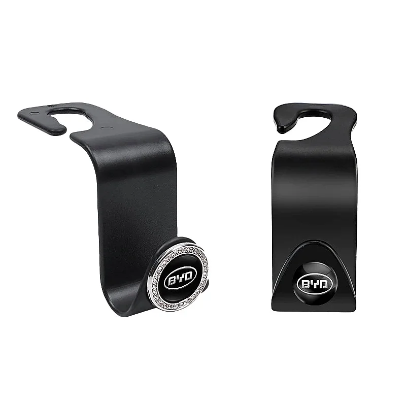 2Pcs Car Seat Back Headrest Hooks For BYD Atto 3 Seal Dolphin Han Tang Song Yuan Portable‑Hanging Bag Storage Interior Auto Acce