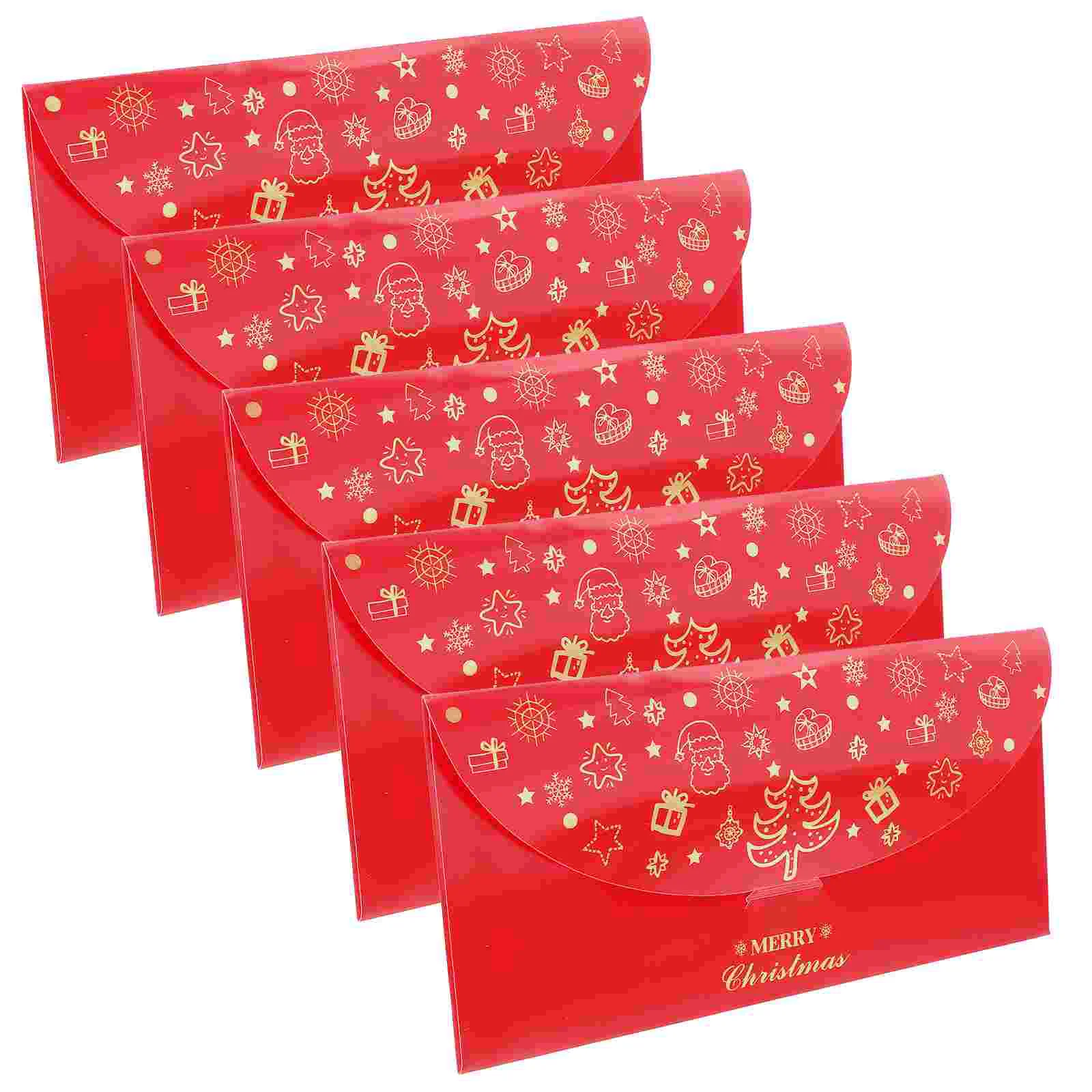 

5 Pcs Gold Foil Red Envelope Christmas Decoration Envelopes Traditional New Year Paper Money Lucky