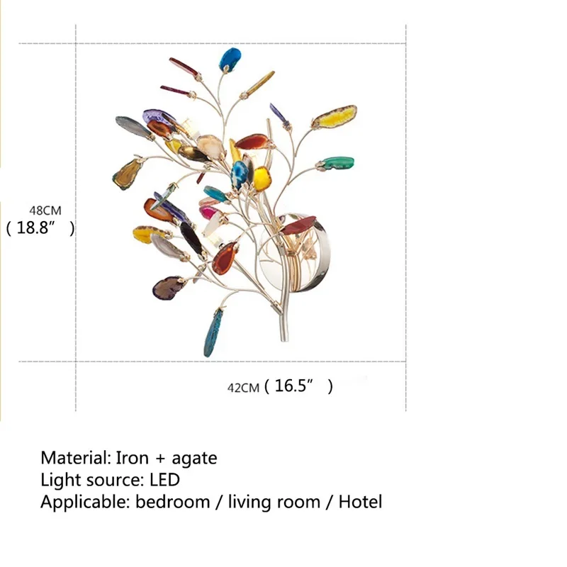 COLIN Retro Lâmpada de Parede LED Ágata Luminárias Decorativas Interior Hotel Sala de estar Luzes de Latão