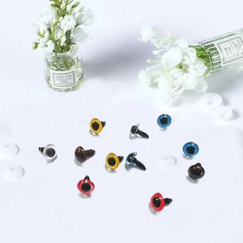 100Pcs 10MM Boxed Plastic Art Eyes 5 Color Brown Screw TeddyBear Plush Doll DIY Toy Accessories Set