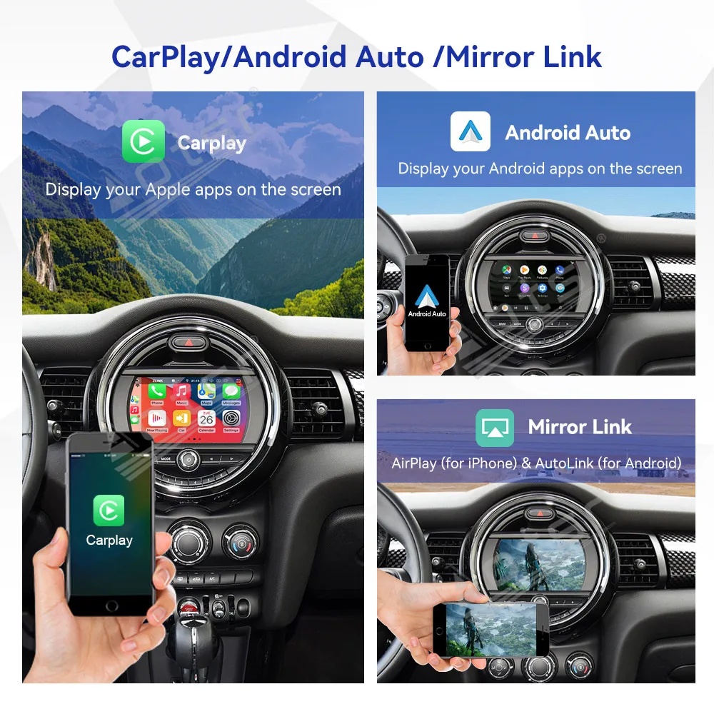 Carplay 8368 XU Decoder Android 13 Car Radio For BMW MINI F54 F56 F57 F60 NBT 2014-2017 Touch Screen Multimedia Player GPS 4G BT