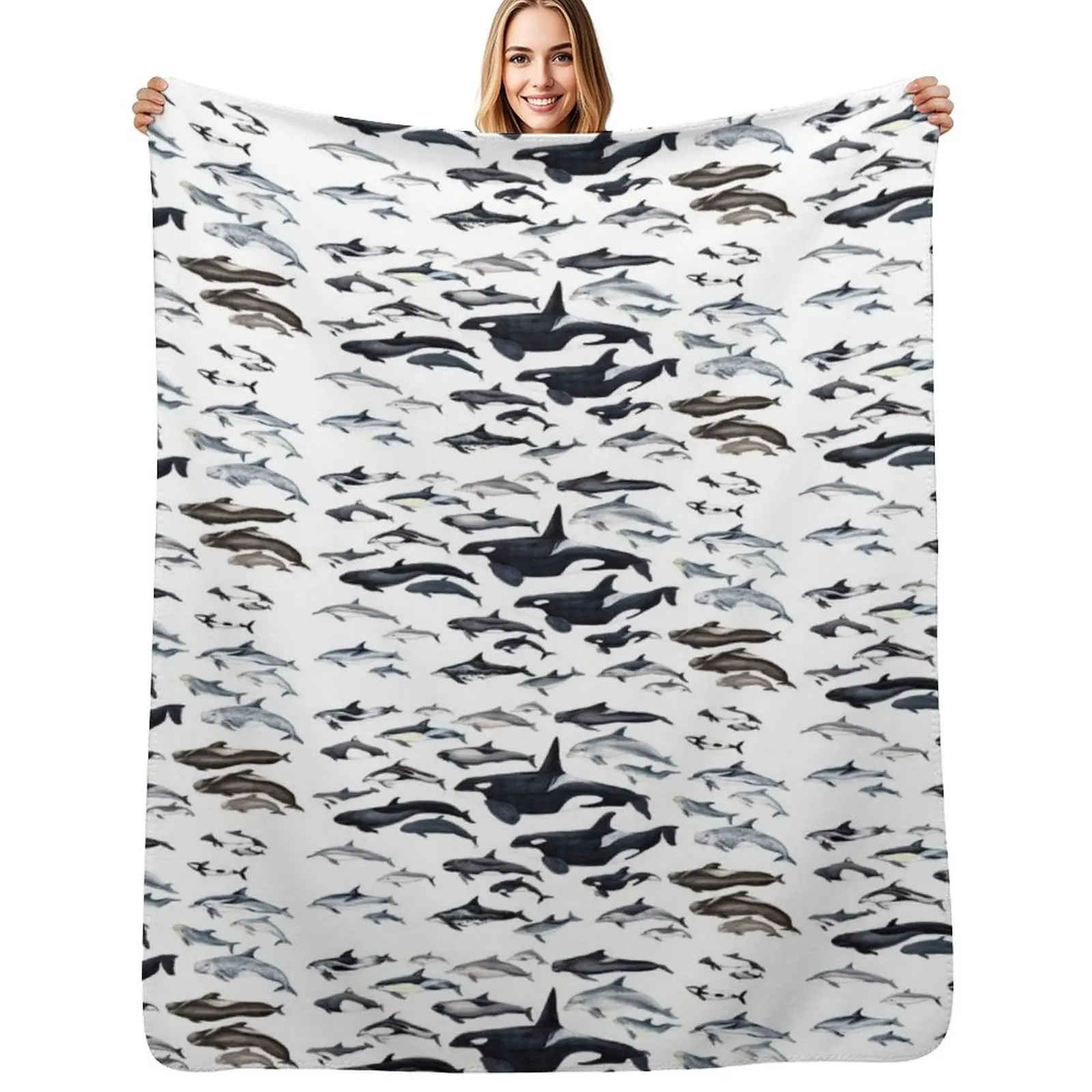 Dolphin diversity Throw Blanket Weighted Sofa Cute Plaid Personalized Gift manga Summer Blankets