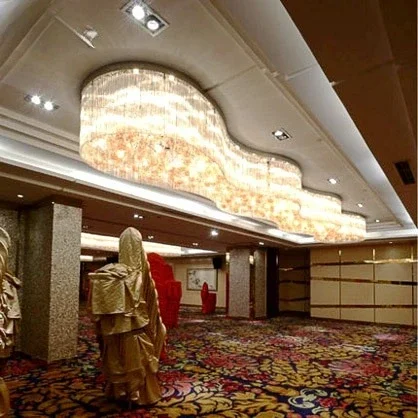 Cristallo, lampadario, hotel, lobby, lobby, centro commerciale, lampada, onda commerciale, lusso leggero