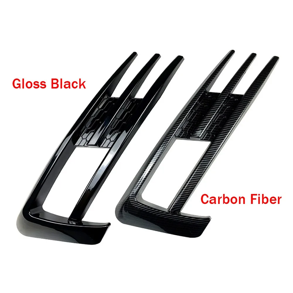For Volkswagen Golf 7 MK7 2013-2016 Car Side Front Bumper Fog Light Grille Cover Trim Canards Kit Black ABS Carbon Look Black